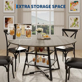 LuyFuitre Dinning Room Tables for 4, Round Dining Table Set with Storage, 47 Inch Circle Kitchen Table High Top LuyFuitre