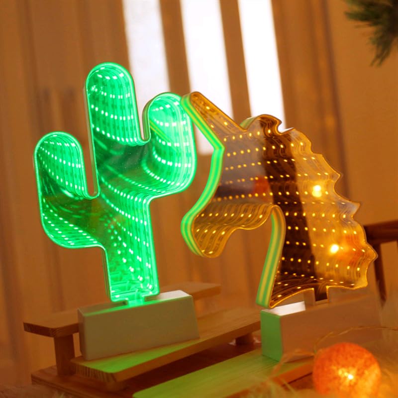 3D Mirror Night Light,Infinity Mirror Tunnel Light,Tunnel Light and Mirror,Desktop Lamp Party Home Decor LED Night Light (Heart-Shaped) HUH