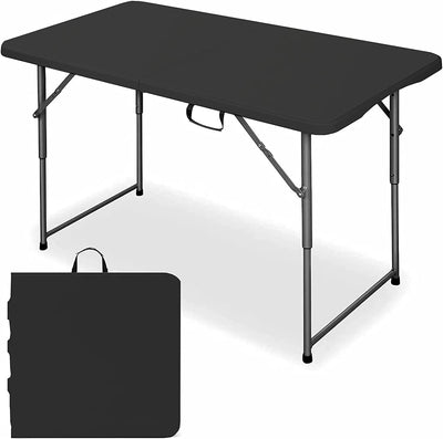 Edtian Folding Table, 4FT Small Portable & Foldable for Indoor & Outdoor Use, Compact Card Table for Camping, Crafting