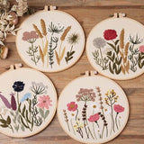 REEWISLY Embroidery Kit for Beginners 4 Sets, Hand DIY Cross Stitch Kits,2 pcs Embroidery Hoop,4 pcs Plants Flowers Embroidery Patterns and Threads,Easy for The Embroidery Beginners to Learn…