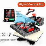 Casulo 8 in 1 Heat Press Machine Combo, 360-Degree Rotation Powerpress Heat Press Machine Digital Sublimation, Professional Heat Printing 15x12 Inch Heat Transfer for T-Shirts Mug Hats Plate Cap casulo