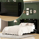 Keloyid Queen Murphy Bed Included Mattress：Wood Murphy Bed Cabinet with USB Charging Station and Large Storage Drawer for Bedrooms/Guest Rooms/Apartments, Black-13 Keloyid