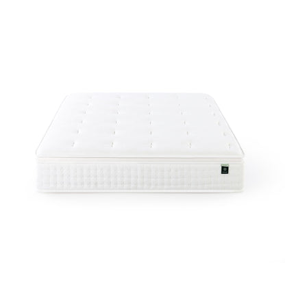 ZINUS 12 Inch Euro Top Pocket Spring Hybrid Mattress, King, Pressure Relief, Pocket Innersprings for Motion Isolation, Mattress in A Box