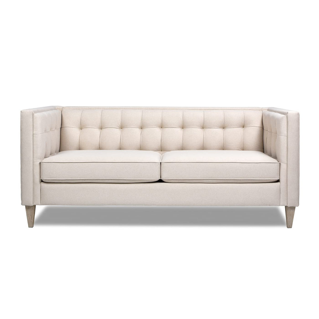 Jennifer Taylor Home James 74" Modern Tuxedo Sofa, Sky Neutral Beige Polyester Jennifer Taylor Home