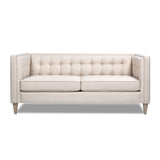 Jennifer Taylor Home James 74" Modern Tuxedo Sofa, Sky Neutral Beige Polyester Jennifer Taylor Home