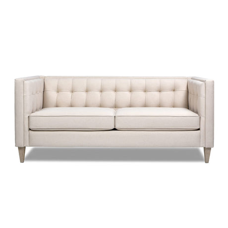 Jennifer Taylor Home James 74" Modern Tuxedo Sofa, Sky Neutral Beige Polyester Jennifer Taylor Home