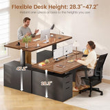SEDETA Electric Standing Desk with 6 Drawers, 55" Adjustable Stand up Desk with Storage, Computer Desks with Power Outlets for Home Office, Black SEDETA