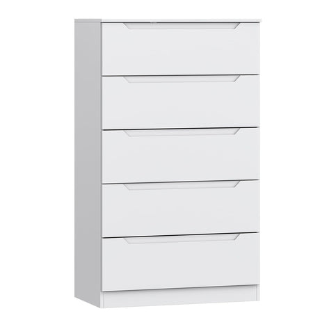 Winkalon White 5 Drawer Dresser for Bedroom, 48" H Tall Modern Chest of Drawers, Wood Storage Dresser with Deep Drawers for Living Room Hallway Entryway, White Winkalon