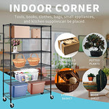 Garage Shelving, 78"x48"x18" Metal Shelves 6 Tier Wire Shelving Unit Adjustable Heavy Duty Sturdy Steel Shelving Rolling Cart with Casters for Pantry HCY