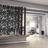 ANMINY 24 PCS Hanging Room Divider Flower Carving Pattern Panels Decorative Wall Screen Panel Hollow Out Design for Living Dining Room Kitchen Bedroom Office Bar Restaurant Home Hotel Decor - Black ANMINY