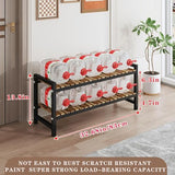 Shoe Rack Organizer for Small Spaces 2Tier Long Narrow Shoe Stand, Closet Shoe Rack, Small Shoe Shelf for Closet Entryway Corner Garage and Bedroom Front Door - Shoe Storage Combining Wood and Metal ZHUTIANXIA
