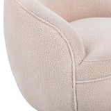 Roundhill Furniture Galleria 360 Swivel Teddy Sherpa Barrel Chair, Beige Roundhill Furniture