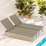YITAHOME Patio Chaise Lounge Set of 2, Outdoor Chaise Lounge with Cushion & Adjustable Backrest for Backyard, Poolside, Lawn, Waterproof & Easy Assembly (Taupe)