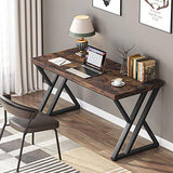 LITTLE TREE 55 Inch Large Simple Industrial Computer Desk Study Writing Table Home Office Workstation,Rustic Brown LITTLE TREE