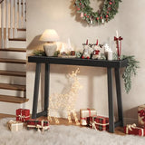 Huuger Entryway Console Table with Charging Station, USB-C Port, 47.2 Inch Sofa Table with Metal Legs, Entry Hallway Table with Thicker Desktop, Modern Behind Couch Table, Black Huuger