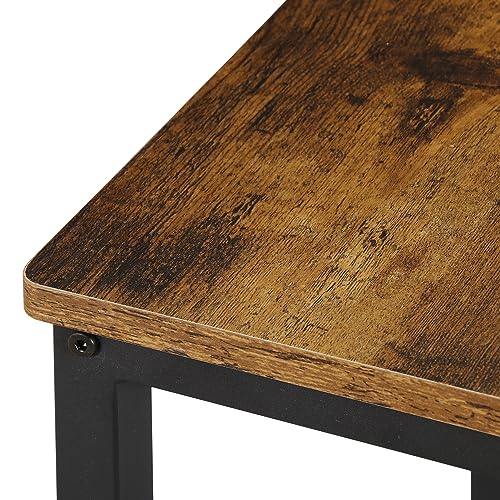 SUPER DEAL Counter Height Bar Stools Set of 2 for Kitchen, 26 Inches Industrial Backless Metal BarStools with Wood Top, Rustic Brown SUPER DEAL