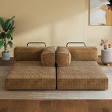 WLIVE 71'' Futon Sofa Bed, Convertible Sleeper Sofa, Folding Pull Out Couch Boneless Mattress with Fixed Frame, Corduroy, Brown WLIVE