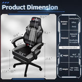 DL-win Gaming Chairs for Adults, Computer Chair with Footrest and High Back, Big and Tall Gamer Chair's with Massage Lumbar Support, 360° Swivel Height Adjustable Gaming Chair, Grey DL-win