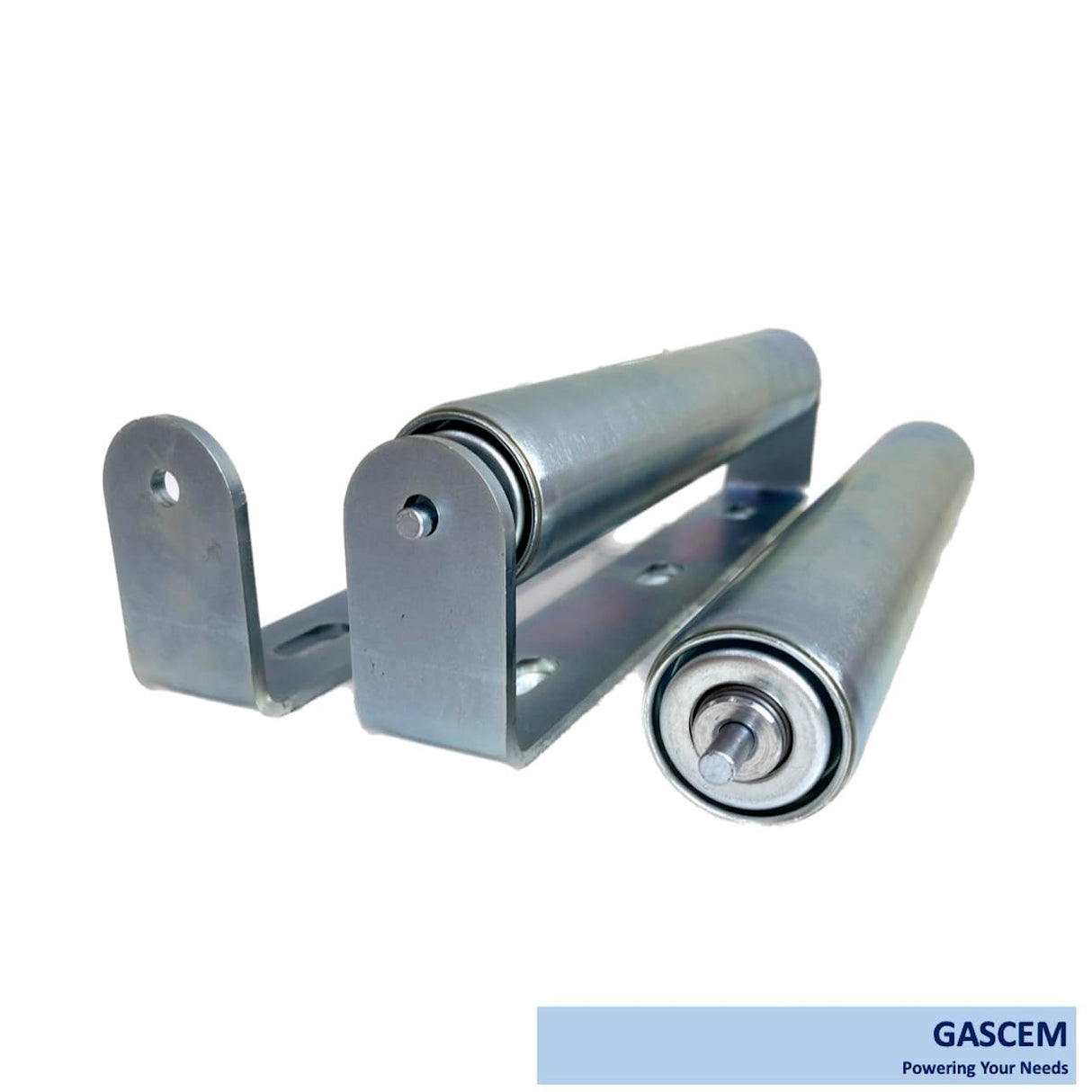 Pack of 2 10"BF Long Roller and Bracket l 1.5"Ø Galvanized Steel Conveyor Roller I Set of Roller and Bracket Versatile as Support Rollers for Woodworking, Roller Stand or Bike Rollers Conveyor Rollers Gascem