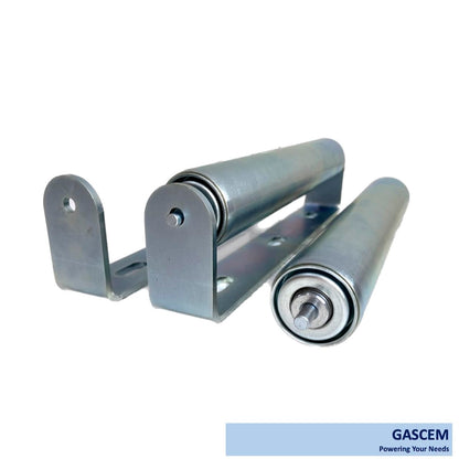 Pack of 2 10"BF Long Roller and Bracket l 1.5"Ø Galvanized Steel Conveyor Roller I Set of Roller and Bracket Versatile as Support Rollers for Woodworking, Roller Stand or Bike Rollers Conveyo - WoodArtSupply