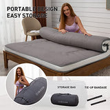 Dr.Futon Japanese Floor Futon Mattress Extra Thick Folding Roll Up Bed Topper Mat for Guest,Lounger and Tavel Dr.Futon