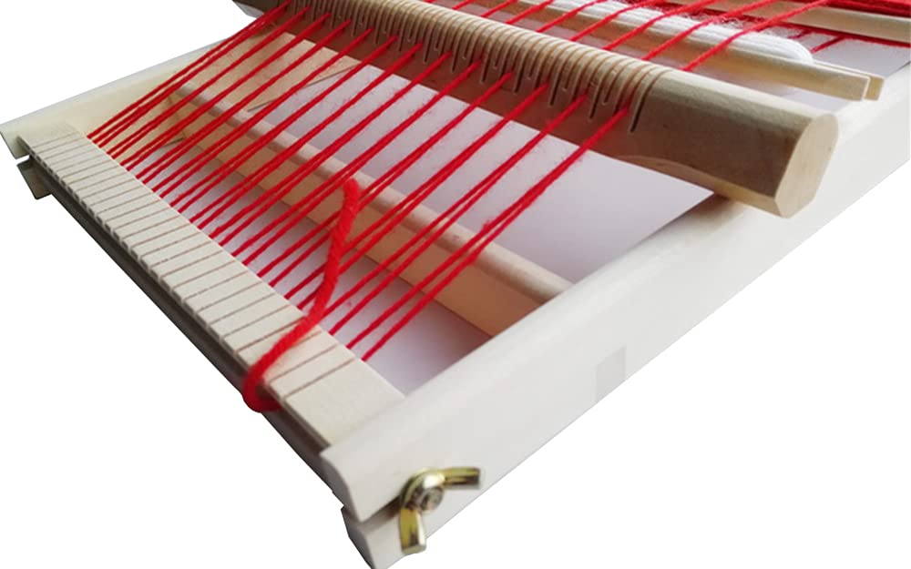 RRigo Weaving Loom Kit, 15.7" H x 11.8" W Wooden Tapestry Looms, Large Weaving Frame to Handcraft for Beginners, Came Pre-Warped for Quick Start RRigo