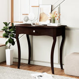 Giantex Wooden Console Table, Chic Accent Entryway Table with Storage Drawers, Solid Rubber Wood Legs and Metal Guide Rails, Vintage Sofa Tables for Living Room, Foyer, Bedroom and Entrance Giantex