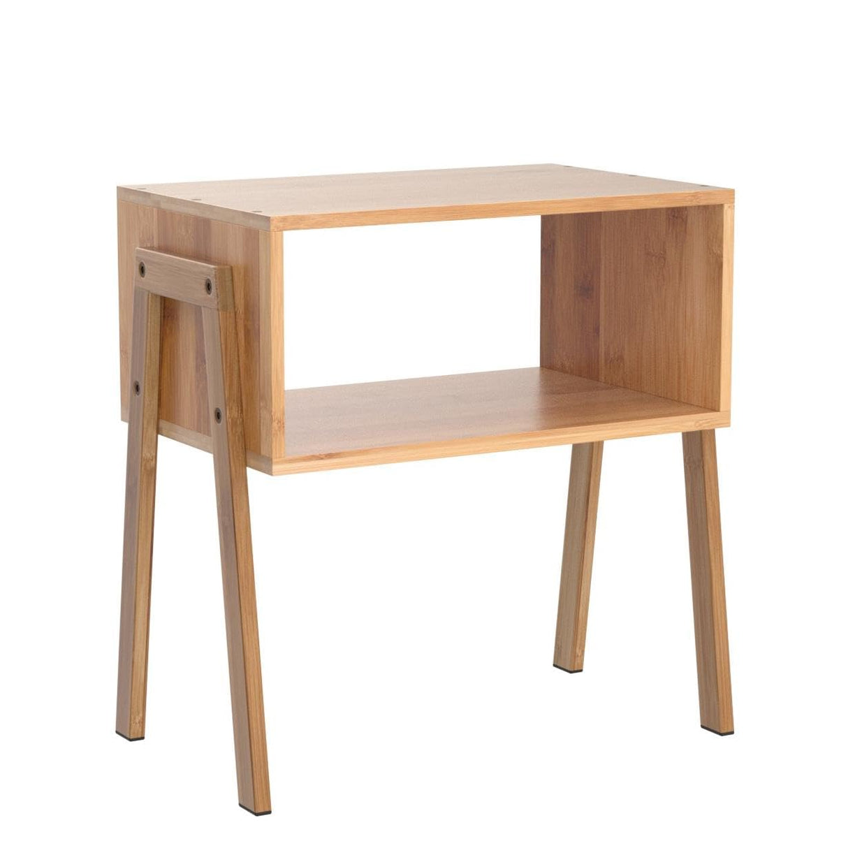 Vdomus Bamboo Stackable Nightstand Set of 2-16 inches Natural Wood Matching Side Table - Wooden Bedside Tables - Minimalist Low End Table Furniture for Living Room or Bedroom Mothers Day Gifts Vdomus