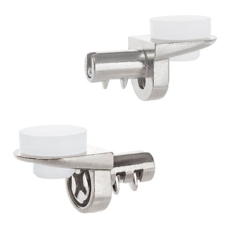 Keenkee 20PCS 1/5 Inch 5mm Metal Shelf Pegs Pins Clips Replacement Kitchen Cabinet Shelves Support Holders for Bookshelf Bookcase Cupboard Adjustable Wood Glass Shelving Hold Nickel keenkee