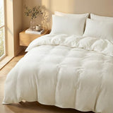 DCSKY Cotton Duvet Cover Twin,100% Cotton Waffle Weave White Duvet Covers Twin Size,Luxury Textured & Breathable 2pcs with 1 Pillow Shams for All Season 68x90 Inches DCSKY