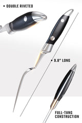 Dalstrong Carving Knife & Meat Fork Set - Gladiator Series Elite - 8" Honing Rod - Forged HC German Steel - 9 inch Carving Knife & Sheath - Hollow Ground Carving Set - Matching Fork - NSF Certified Dalstrong