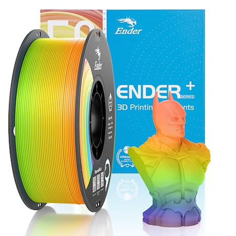 Official Creality PLA PRO (PLA+) Plus Filament Rainbow 1.75mm, Ender PLA + Rainbow Color Change 3D Printer Filament, 1kg Spool (2.2lbs), Dimensional Accuracy ±0.02mm. Fit Most 3D Printers Creality