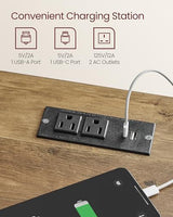 VASAGLE LIRY Collection - Farmhouse Nightstands with Charging Station, Set of 2 Bedside Tables, Side Tables with Drawer, Open Compartment, for Bedroom, Rustic White and Honey Brown ULET859K41 VASAGLE