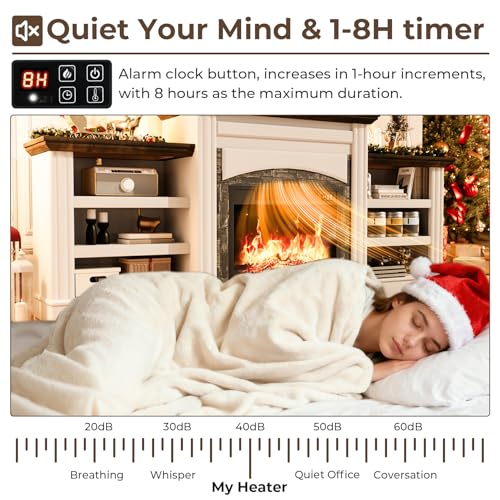 Frmobepts 72" Electric Fireplace TV Stand, Electric Fireplace with Mantel, Modern Entertainment Center with Storage, Realistic Stacked Stone Surround for Living Room Frmobepts