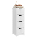 FOTOSOK Freestanding Bathroom Storage Cabinet with 4 Drawers - Compact White Organiser for Home Decor FOTOSOK