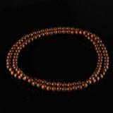 COLORFUL BLING 8MM Natural Wood Bead Necklace Africa Wooden Chain Statement Unisex Chunky Strand Necklaces Hip Hop Jewelry-dark COLORFUL BLING