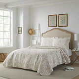 Laura Ashley - King Quilt Set, Soft Cotton Bedding with Reversible Design, Medium Weight for Year Round Use, 3 Piece Bed Set with Matching Pillowcases (Amberley Beige) Laura Ashley