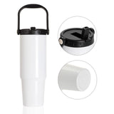 PYD Life 4 Pack Sublimation Tumblers Blanks 36 OZ White Vacuum Insulated with Portable Lid and Sippy Up Straw Travel Coffee Mugs Cups for Tumbler Heat Press Sublimation Oven Printing PYD Life