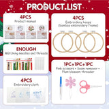 KerrDtbb Christmas Embroidery Kit, DIY Hand Embroidery Kit, Beginner Embroidery Kit for Adults, Embroidery Christmas Ornament Kits (A)