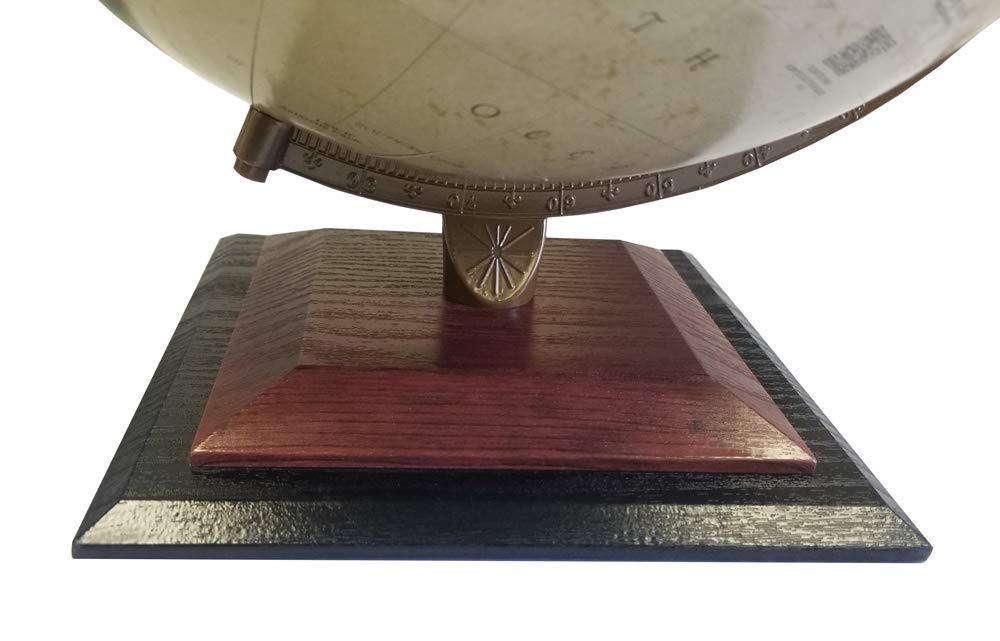 Replogle Andorra Globe, 12" Desktop World Globe, Raised Relief, Up-to-date Cartography, Smart Intelli-enabled World Map, Made in the USA, Antique Replogle