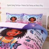 GRAT TIOC Black Girl Comforter Set Full Size for Kids,Black Girl Magic Bedding Set,God Says You are Christian Comforter for Bed Bedroom Sets GRAT TIOC