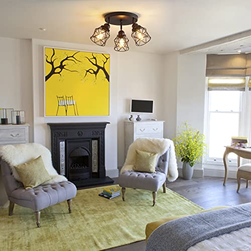 ABEAJAT Kitchen Light Fixtures, Adjustable Semi Flush Mount Ceiling Light with E26 Base, Multi-Directional Lamp for Kitchen, Hallway, Dining Room, Farmhouse, Entryway ABEAJAT