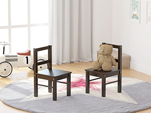 UTEX Child's Wooden Chair Pair for Play or Activity, Set of 2, Espresso … UTEX