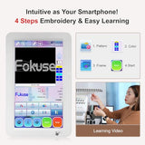 Fokuse brand FKS-1001 Commercial Embroidery Machine with 10 needle, Embroidery Area 14.2"x9.5", 1200SPM Max Speed, 7" Touch Screen, suitable for T-shirt, Hat, Flat, Bag and more