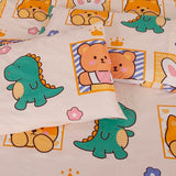 Comfy Deal Hight Thread Count Super Soft Microfiber Kid Breathable Bed Sheet Set with Pillowcase, Flat and Fitted Sheet (Twin, Dinosaurs, Rabbit & Teddy Bear) Comfy Deal