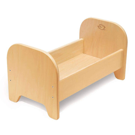 Environments Wooden Baby Doll 22”L x 12”W x 12”H Bed Play Furniture, Natural Finish, Fits up-to 22-Inch Doll, Preschool, Kids Toy (900402) Excellerations