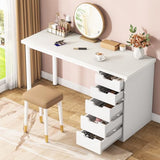 Tribesigns 47 inches Vanity Desk with 5 Drawers (White) Tribesigns