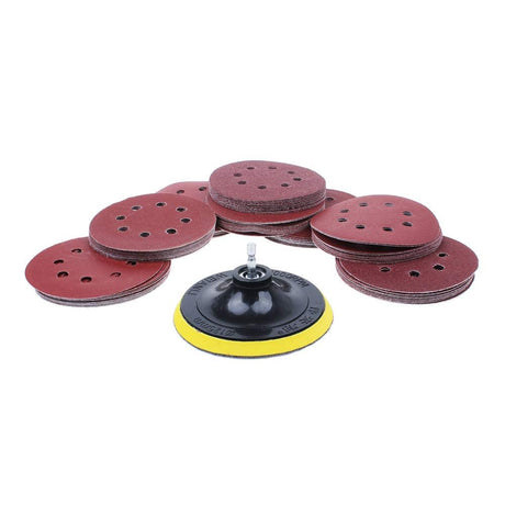 80 Pack 5 inch Sanding Discs Kit 8 Hole Sander for Drill Polishing Pad Hook and Loop Plate 60 80 120 180 240 400 600 800 Grit Sandpaper Abrasive Tool AUTOTOOLHOME