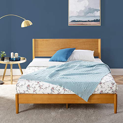 ZINUS Allen Mid Century Solid Wood Platform Bed Frame - No Box Spring Needed, Easy Assembly, Full Size, Brown - WoodArtSupply