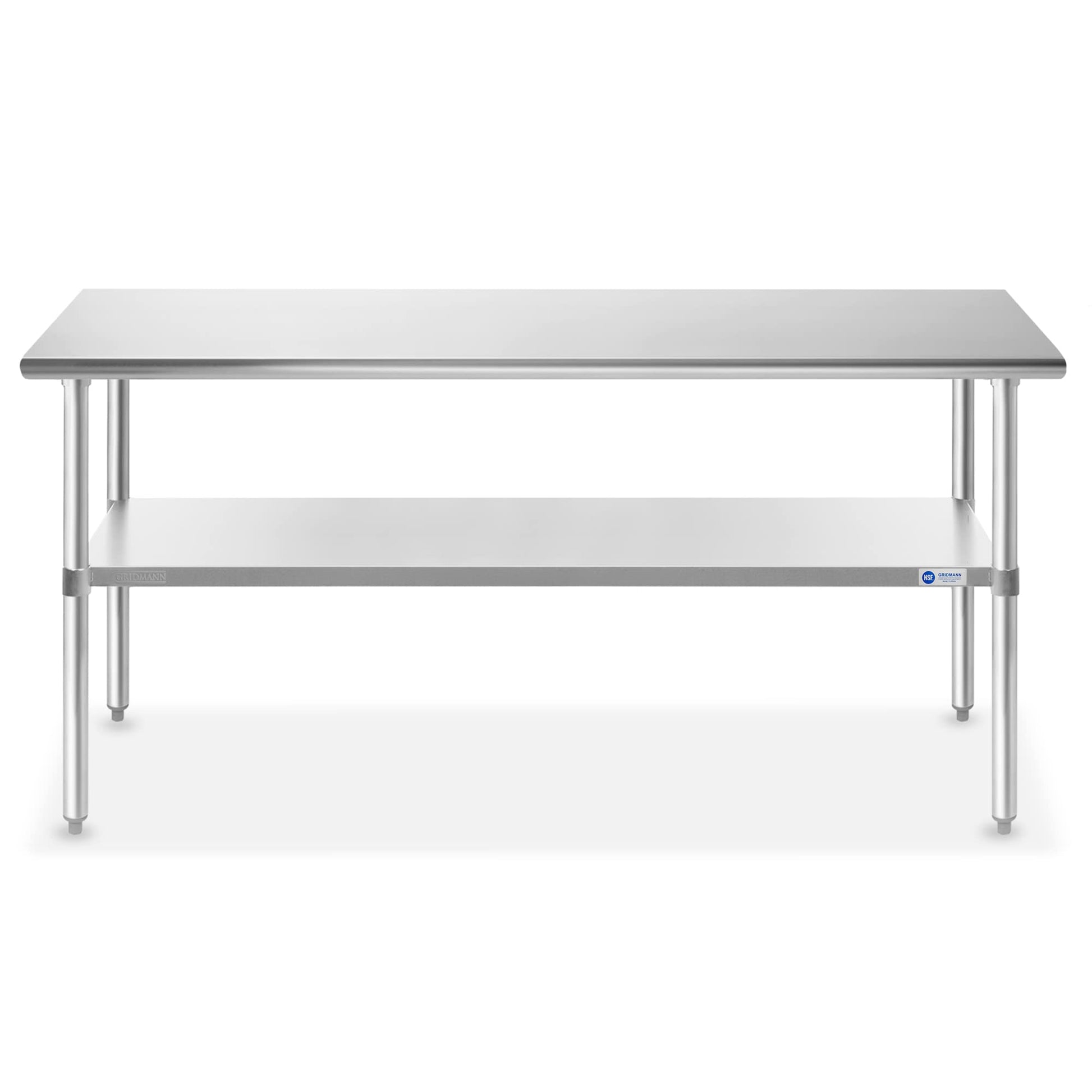 GRIDMANN Stainless Steel Work Table 72 x 30 Inches, NSF Commercial Kitchen Prep Table with Under Shelf for Restaurant and Home - WoodArtSupply